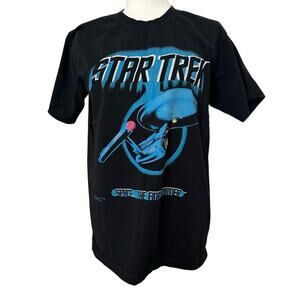 Vintage 90s Black Star Trek Graphic T-Shirt